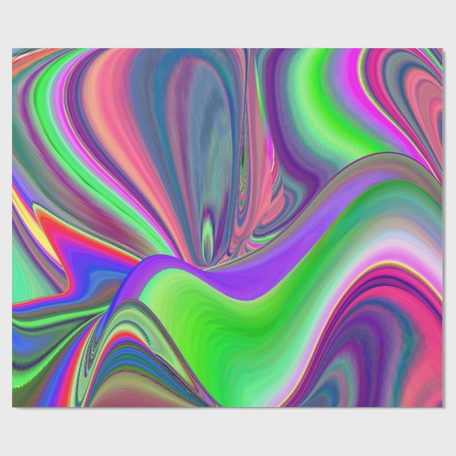 Summerfeeling , Abstrakt 3D Rainbowart Geschenkpapier (Flach)