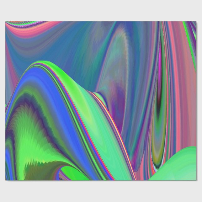 Summerfeeling , Abstrakt 3D Rainbowart Geschenkpapier (Flach)