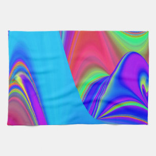 Summerfeeling , Abstrakt 3D Rainbowart Geschirrtuch