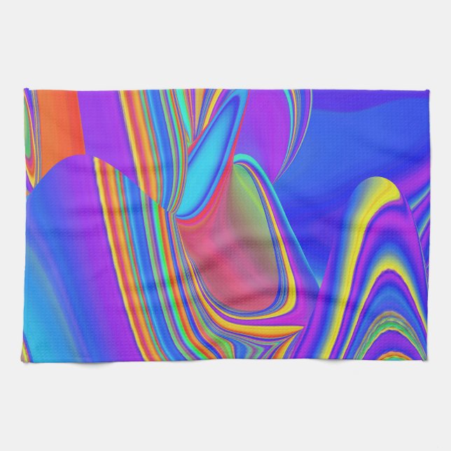 Summerfeeling , Abstrakt 3D Rainbowart Geschirrtuch (Horizontal)