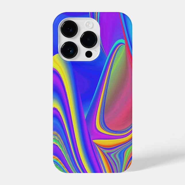 Summerfeeling , Abstrakt 3D Rainbowart iPhone 14 Pro Hülle (Rückseite)