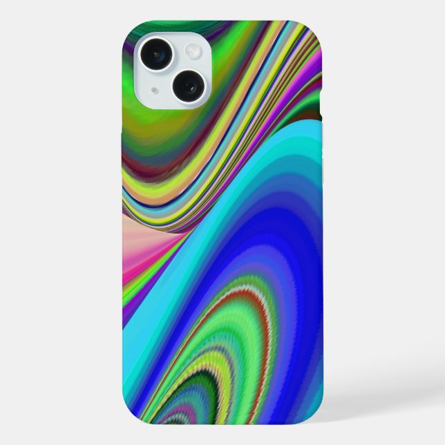 Summerfeeling , Abstrakt 3D Rainbowart iPhone 15 Plus Hülle (Rückseite)