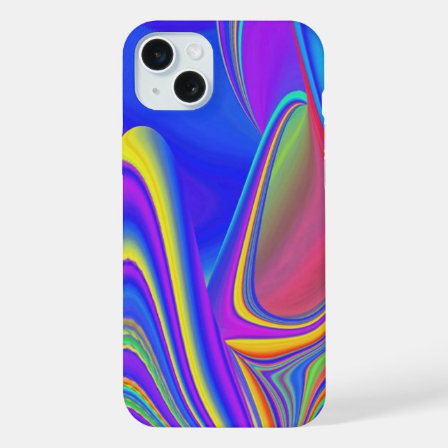 Summerfeeling , Abstrakt 3D Rainbowart iPhone 15 Plus Hülle (Rückseite)