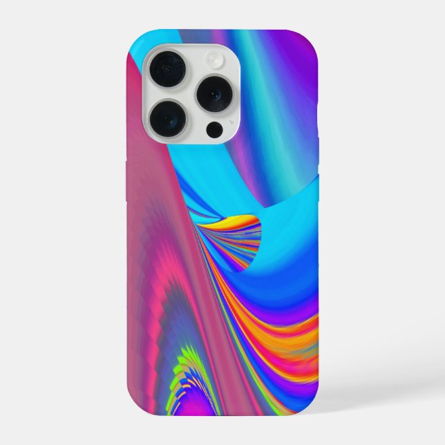 Summerfeeling , Abstrakt 3D Rainbowart iPhone 15 Pro Hülle (Rückseite)