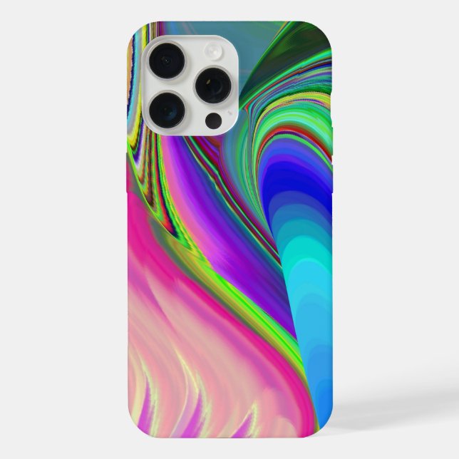 Summerfeeling , Abstrakt 3D Rainbowart iPhone 15 Pro Max Hülle (Rückseite)