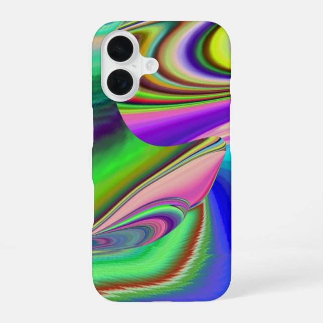 Summerfeeling , Abstrakt 3D Rainbowart iPhone 16 Hülle (Rückseite)