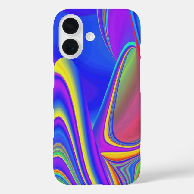 Summerfeeling , Abstrakt 3D Rainbowart iPhone 16 Hülle (Rückseite)
