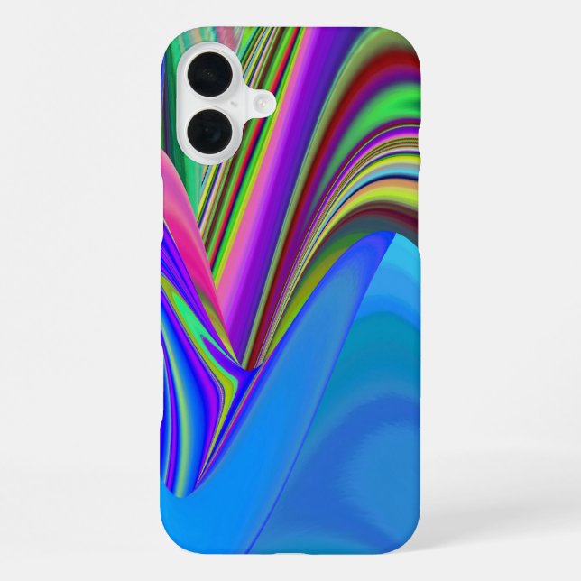 Summerfeeling , Abstrakt 3D Rainbowart iPhone 16 Plus Hülle (Rückseite)