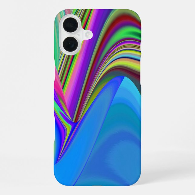 Summerfeeling , Abstrakt 3D Rainbowart iPhone 16 Plus Hülle (Rückseite)