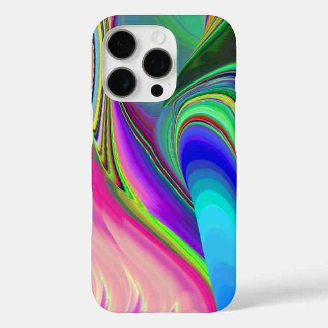 Summerfeeling , Abstrakt 3D Rainbowart iPhone 16 Pro Hülle (Rückseite)