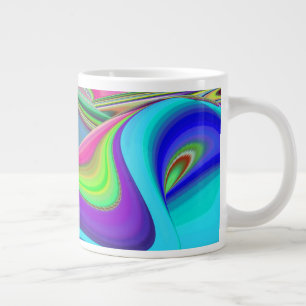 Summerfeeling , Abstrakt 3D Rainbowart Jumbo-Tasse
