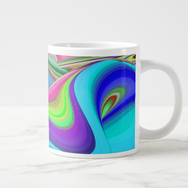 Summerfeeling , Abstrakt 3D Rainbowart Jumbo-Tasse (Rechts)