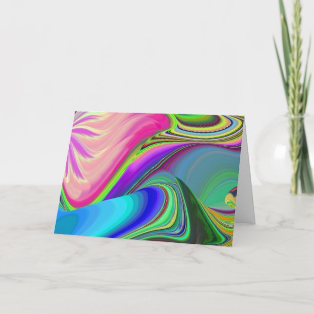 Summerfeeling , Abstrakt 3D Rainbowart Karte (Vorderseite)