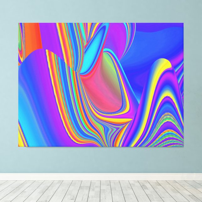 Summerfeeling , Abstrakt 3D Rainbowart Leinwanddruck (Insitu (Holzboden))