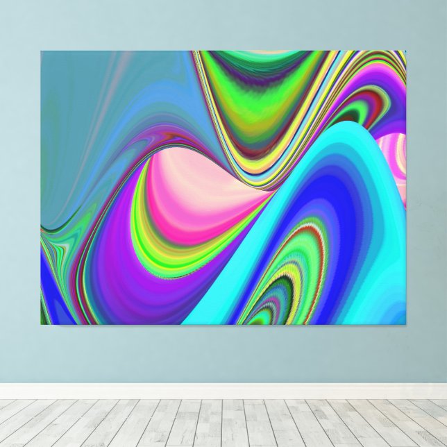 Summerfeeling , Abstrakt 3D Rainbowart Leinwanddruck (Insitu (Holzboden))