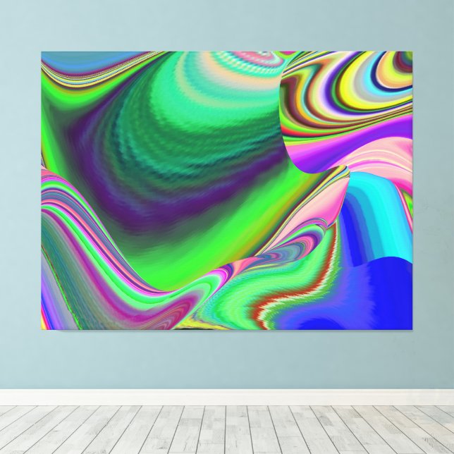 Summerfeeling , Abstrakt 3D Rainbowart Leinwanddruck (Insitu (Holzboden))