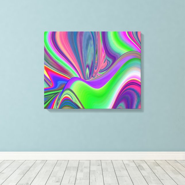 Summerfeeling , Abstrakt 3D Rainbowart Leinwanddruck (Insitu (Holzboden))