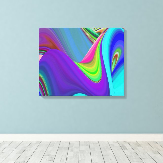 Summerfeeling , Abstrakt 3D Rainbowart Leinwanddruck (Insitu (Holzboden))