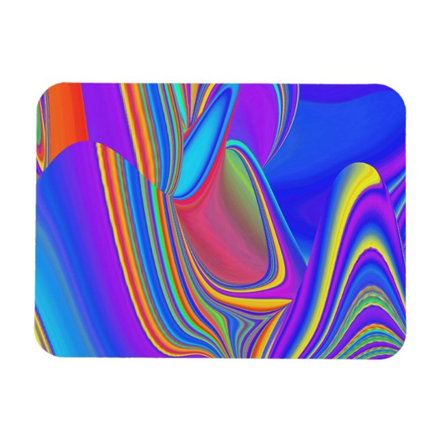 Summerfeeling , Abstrakt 3D Rainbowart Magnet (Horizontal)