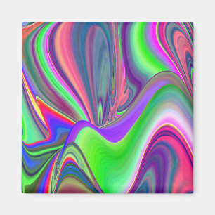 Summerfeeling , Abstrakt 3D Rainbowart Magnet