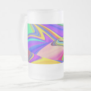 Summerfeeling , Abstrakt 3D Rainbowart Mattglas Bierglas