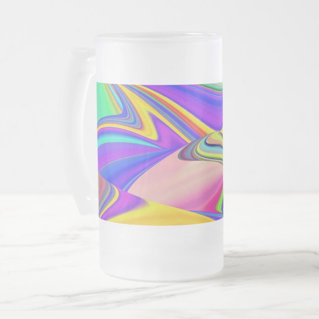 Summerfeeling , Abstrakt 3D Rainbowart Mattglas Bierglas (Vorderseite Links)