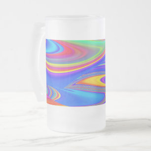 Summerfeeling , Abstrakt 3D Rainbowart Mattglas Bierglas