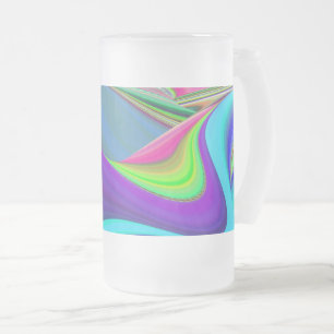 Summerfeeling , Abstrakt 3D Rainbowart Mattglas Bierglas