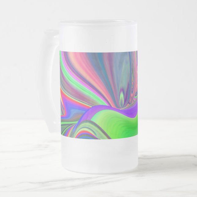 Summerfeeling , Abstrakt 3D Rainbowart Mattglas Bierglas (Vorderseite Links)
