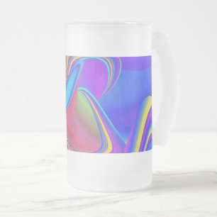 Summerfeeling , Abstrakt 3D Rainbowart Mattglas Bierglas
