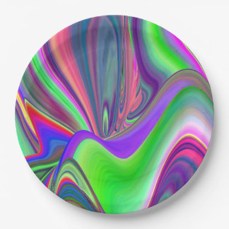 Summerfeeling , Abstrakt 3D Rainbowart Pappteller