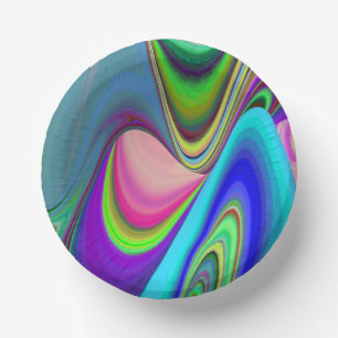 Summerfeeling , Abstrakt 3D Rainbowart Pappteller