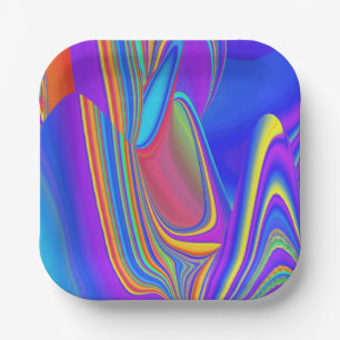 Summerfeeling , Abstrakt 3D Rainbowart Pappteller