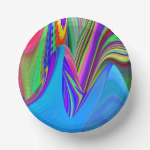 Summerfeeling , Abstrakt 3D Rainbowart Pappteller