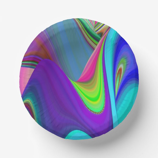 Summerfeeling , Abstrakt 3D Rainbowart Pappteller (Vorderseite)