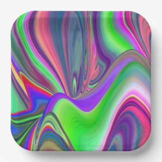 Summerfeeling , Abstrakt 3D Rainbowart Pappteller