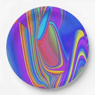 Summerfeeling , Abstrakt 3D Rainbowart Pappteller
