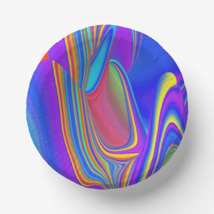 Summerfeeling , Abstrakt 3D Rainbowart Pappteller