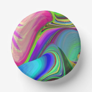 Summerfeeling , Abstrakt 3D Rainbowart Pappteller