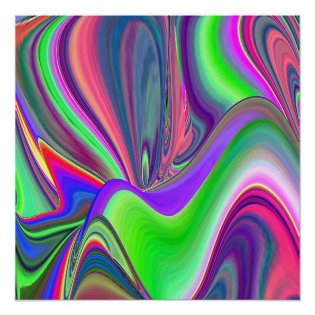 Summerfeeling , Abstrakt 3D Rainbowart Poster (Vorderseite)