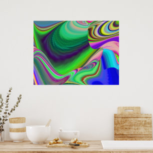 Summerfeeling , Abstrakt 3D Rainbowart Poster