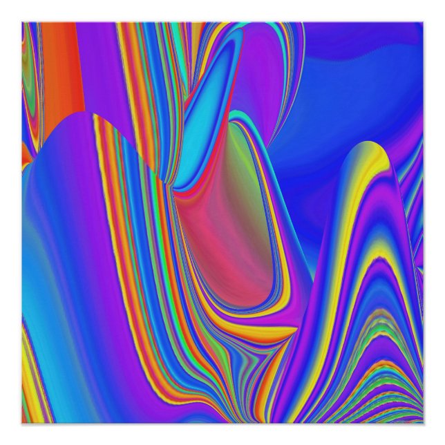 Summerfeeling , Abstrakt 3D Rainbowart Poster (Vorderseite)