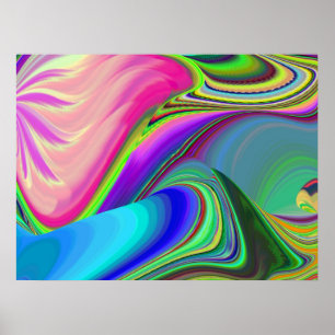 Summerfeeling , Abstrakt 3D Rainbowart Poster