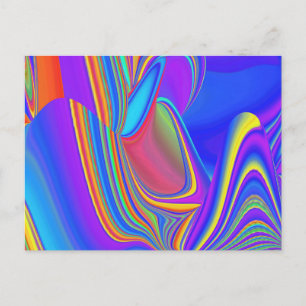 Summerfeeling , Abstrakt 3D Rainbowart Postkarte