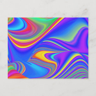 Summerfeeling , Abstrakt 3D Rainbowart Postkarte