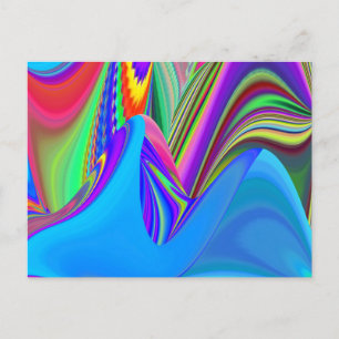 Summerfeeling , Abstrakt 3D Rainbowart Postkarte