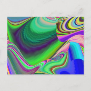 Summerfeeling , Abstrakt 3D Rainbowart Postkarte
