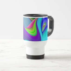 Summerfeeling , Abstrakt 3D Rainbowart Reisebecher