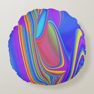 Summerfeeling , Abstrakt 3D Rainbowart Rundes Kissen
