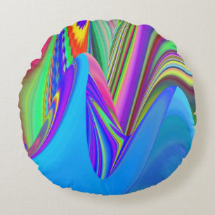 Summerfeeling , Abstrakt 3D Rainbowart Rundes Kissen